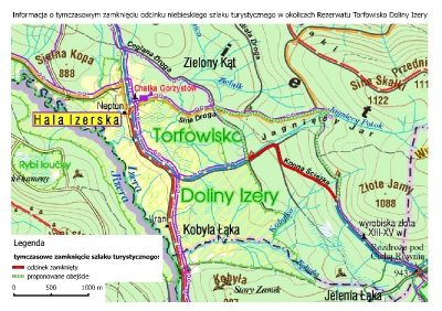 Czasowe zamknięcie fragmentu niebieskiego szlaku turystycznego na terenie leśnictwa Orle