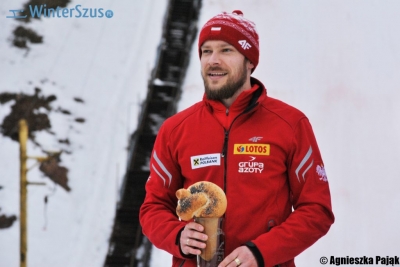 Adrian Graf na podium w Harrachovie