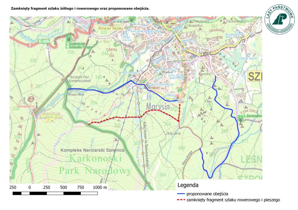 Komunikat Nadleśnictwa Szklarska Poręba o zamnkiętych szlakach w Karkonoszach