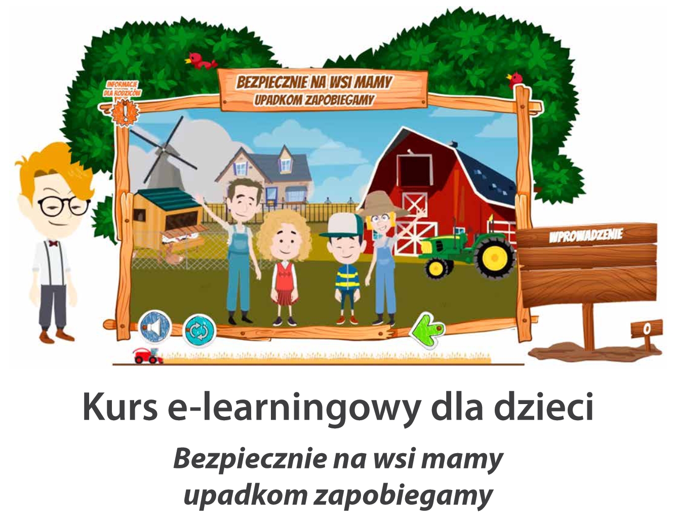Ilustracja informacyjna o konkursie KRUS dla dzieci rolników