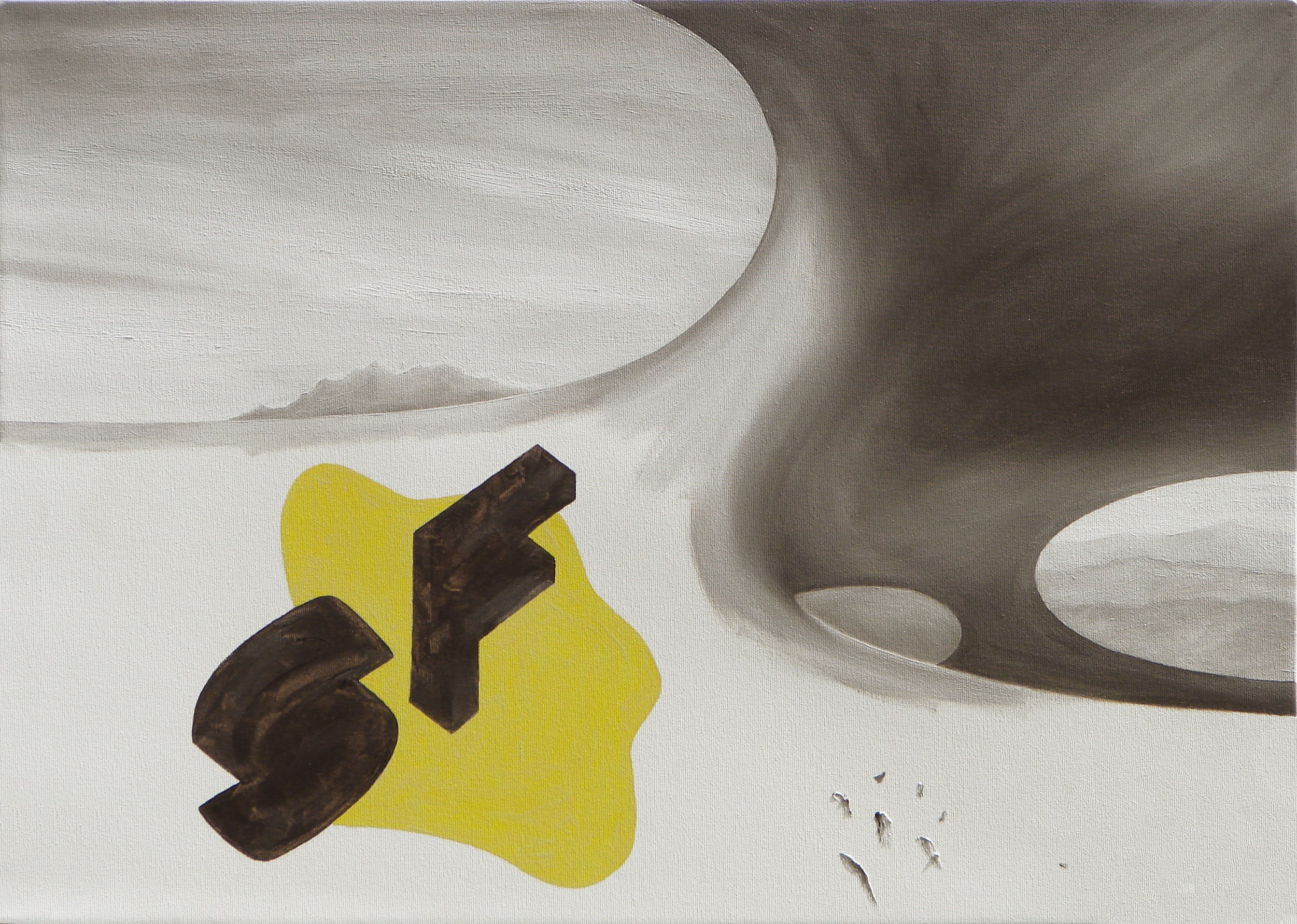 Ryszard Górecki, SF, 2007 r., olej na płótnie, 50×70 cm