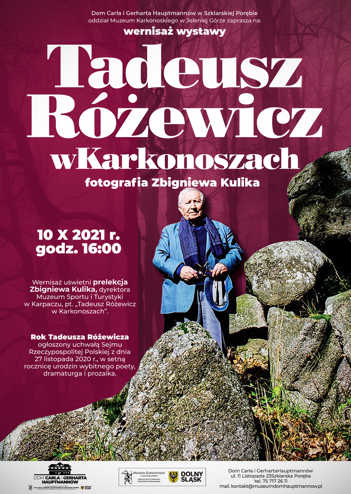 Tadeusz Różewicz w Karkonoszach - wystawa w Domu Hauptmannów 10 paź. 21