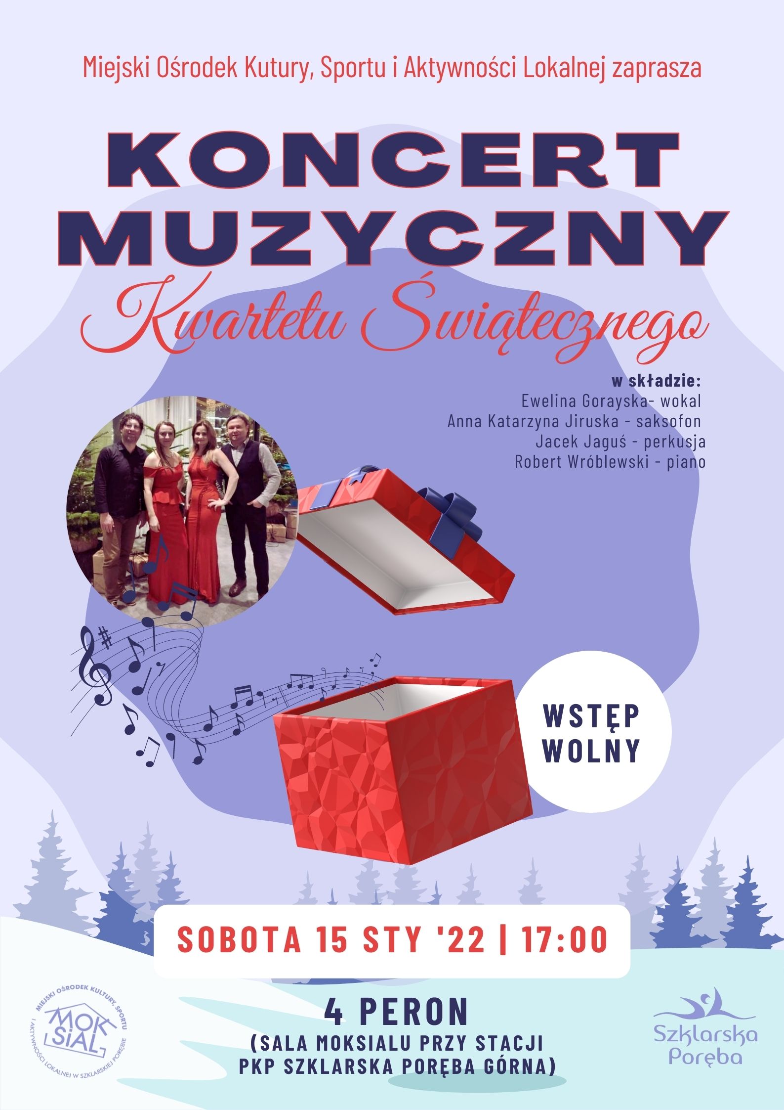 Koncert Kwartetu Świątecznego 15 stycznia 2022