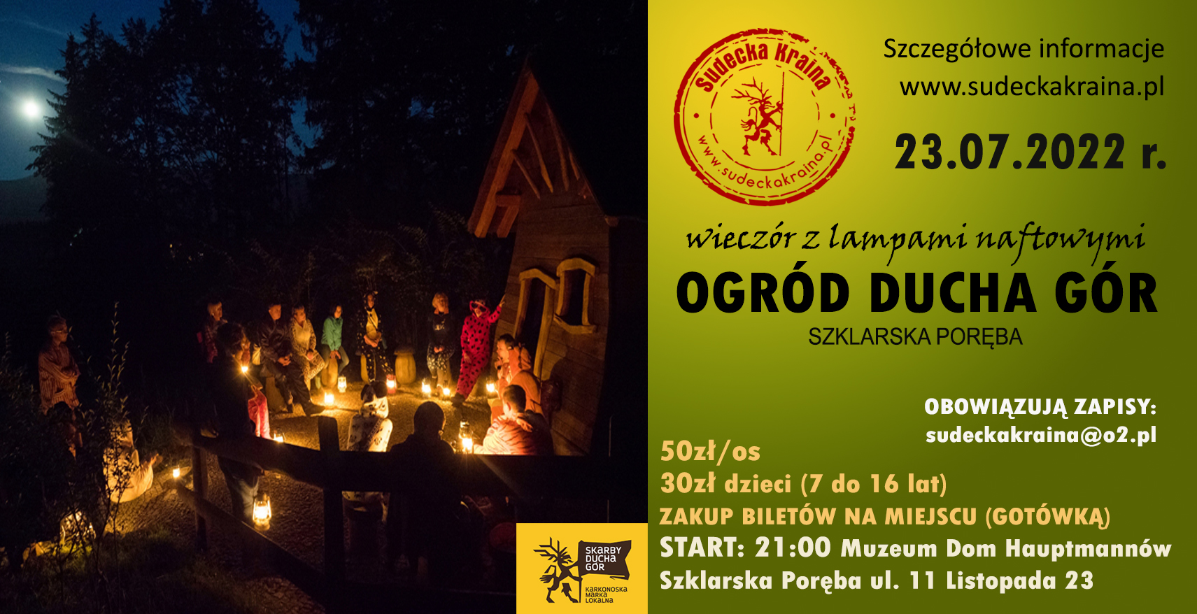 Wieczor z lampami w Ogrodzie Ducha Gór 23 lipca 2022