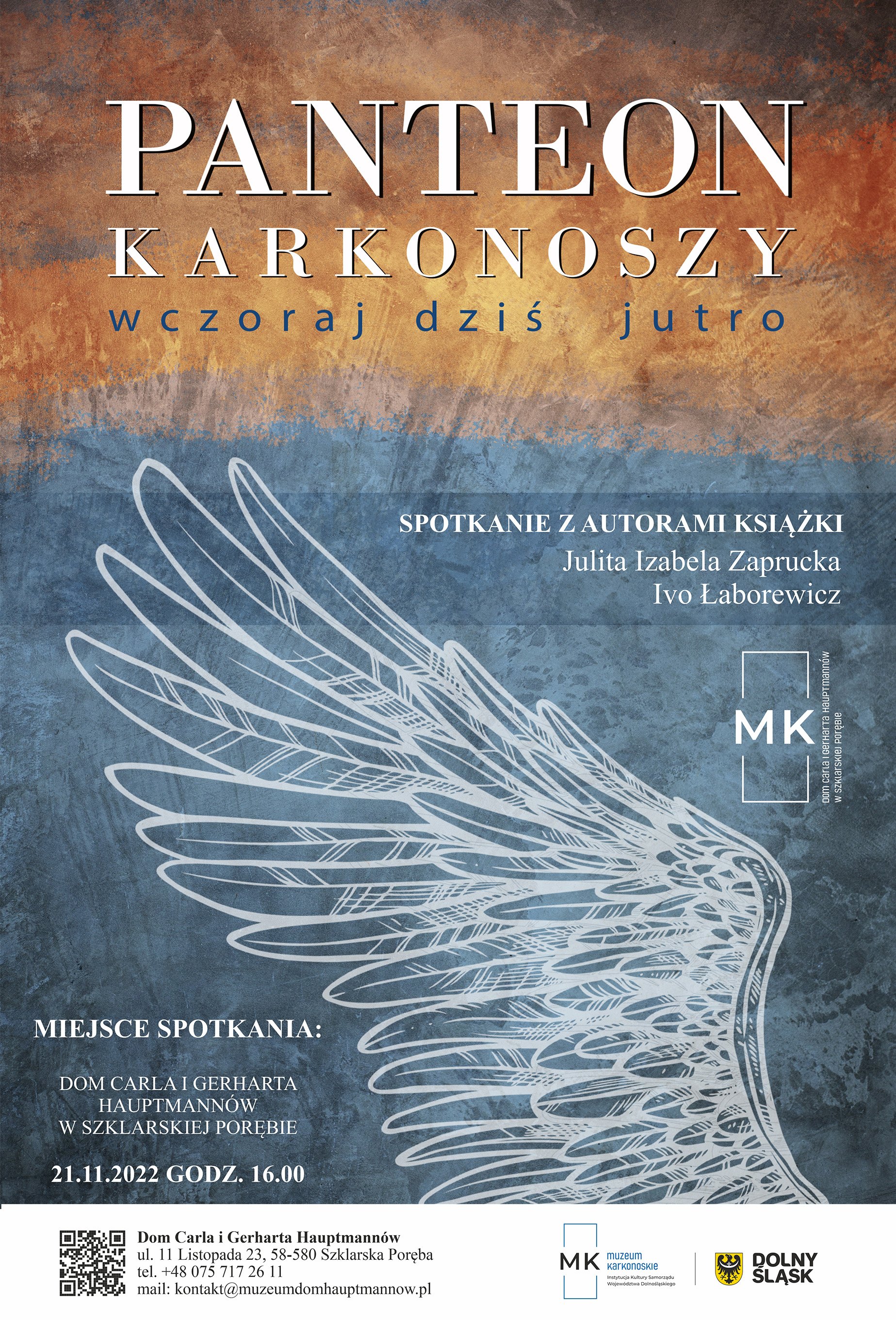 Panteon Karkonoszy - spotkanie autorskie 21 listopada 2022 Muzeum Karkonoskie - Dom Carla i Gerharta Hauptmanna