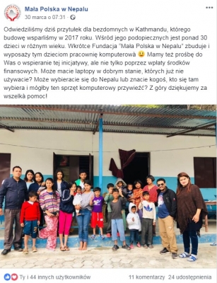 ŚLADAMI UCZESTNIKÓW pomaga dzieciom z Nepalu