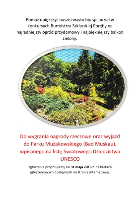 Konkursy na najładniejszy ogród przydomowy i najpiękniejszy balkon zielony.