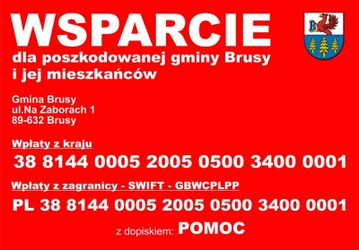 Apel o pomoc dla mieszkańców Gminy Brusy