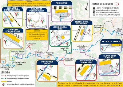 D6 zastępcza komunikacja autobusowa na odcinku Jelenia Góra – Szklarska Poręba Górna 07-14.05.2018 r.; 